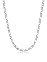 5mm Figaro Chain - White Gold